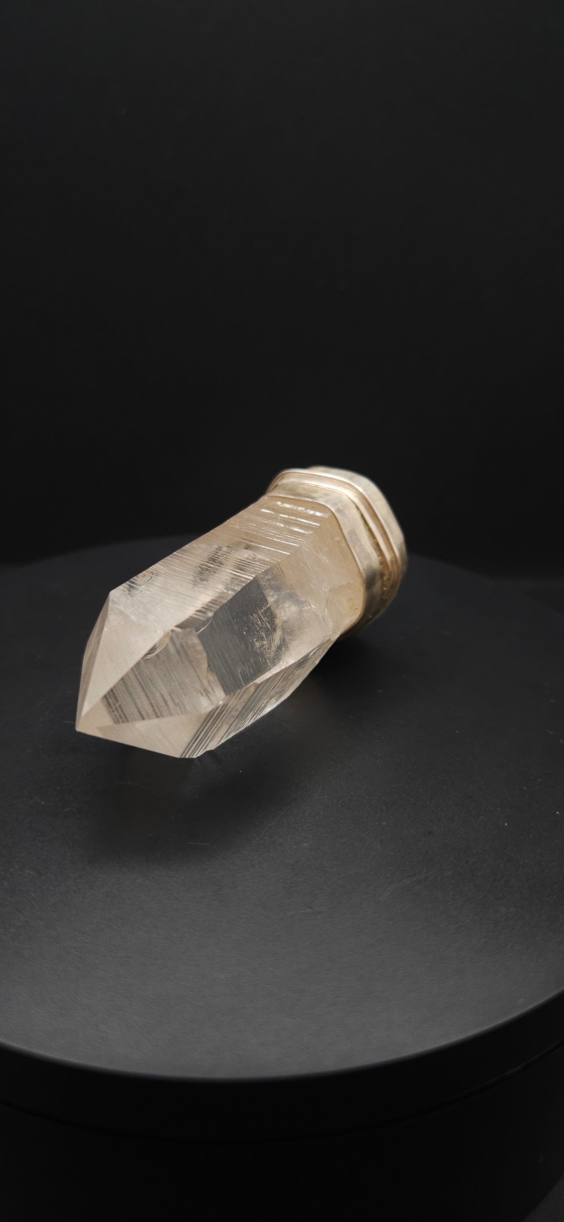Handmade Silver Quartz Crystal Pendant - Large Natural Point