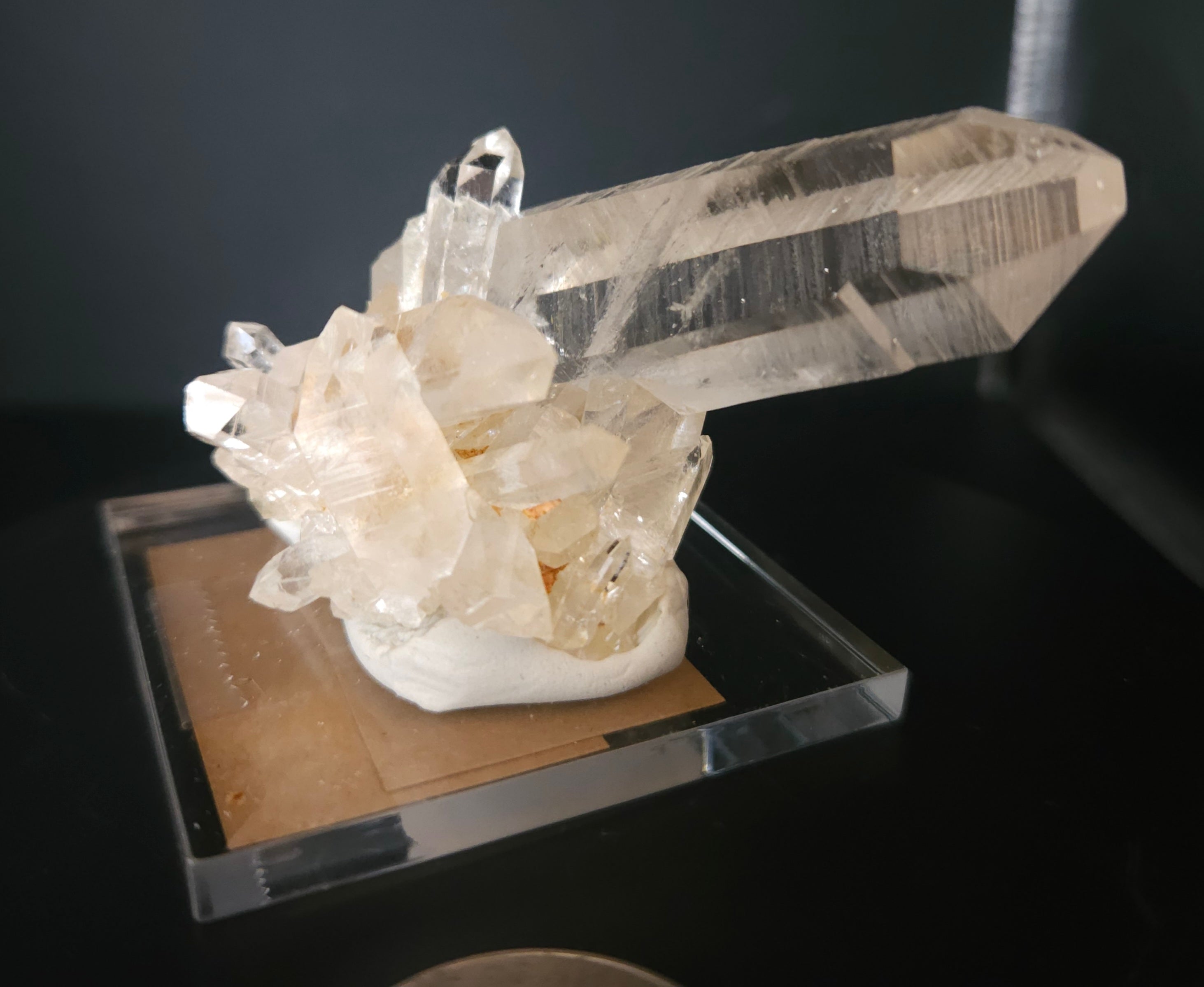 Quality Small Quartz Crystal Cluster (mounted)