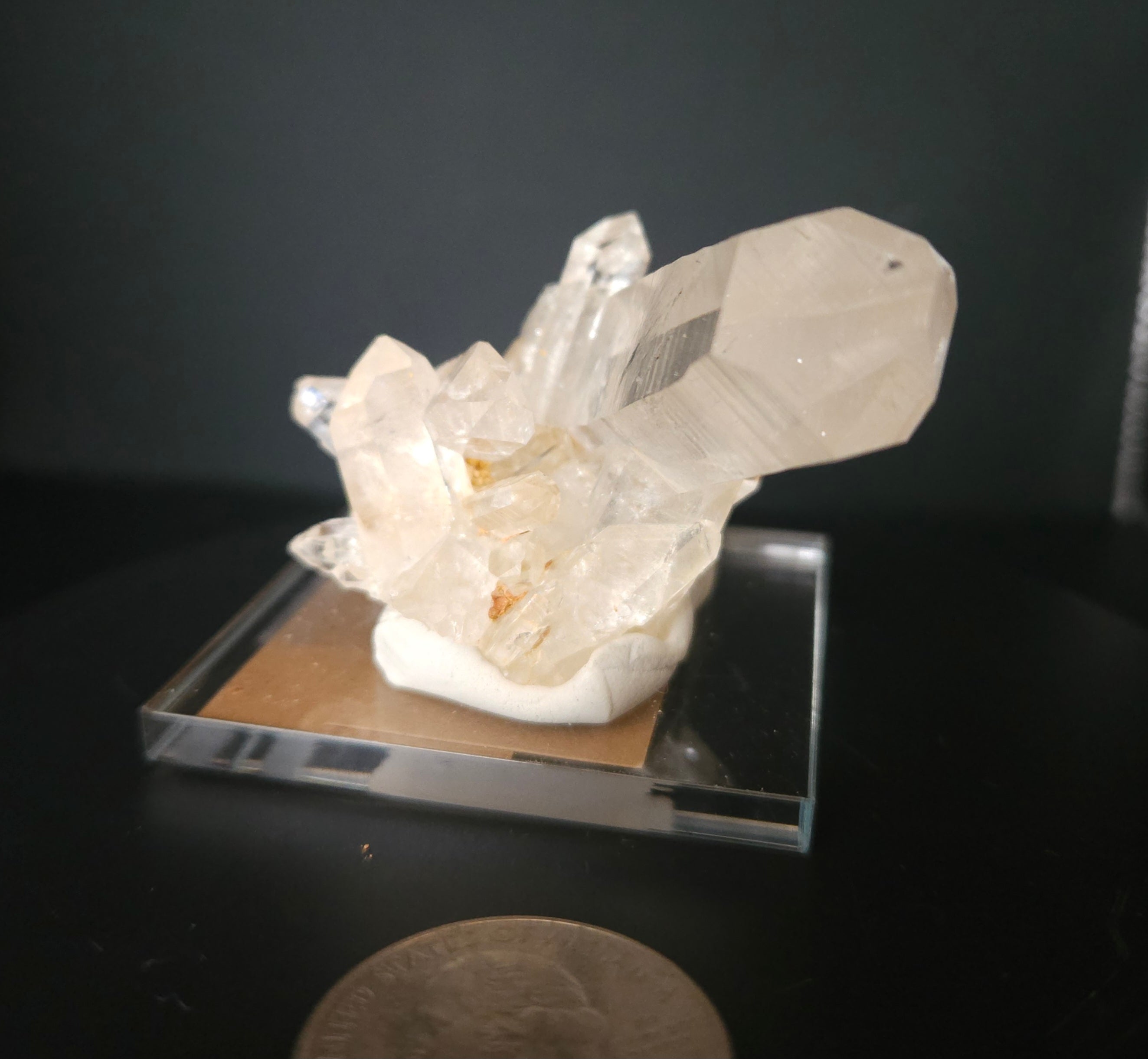 Quality Small Quartz Crystal Cluster (mounted)
