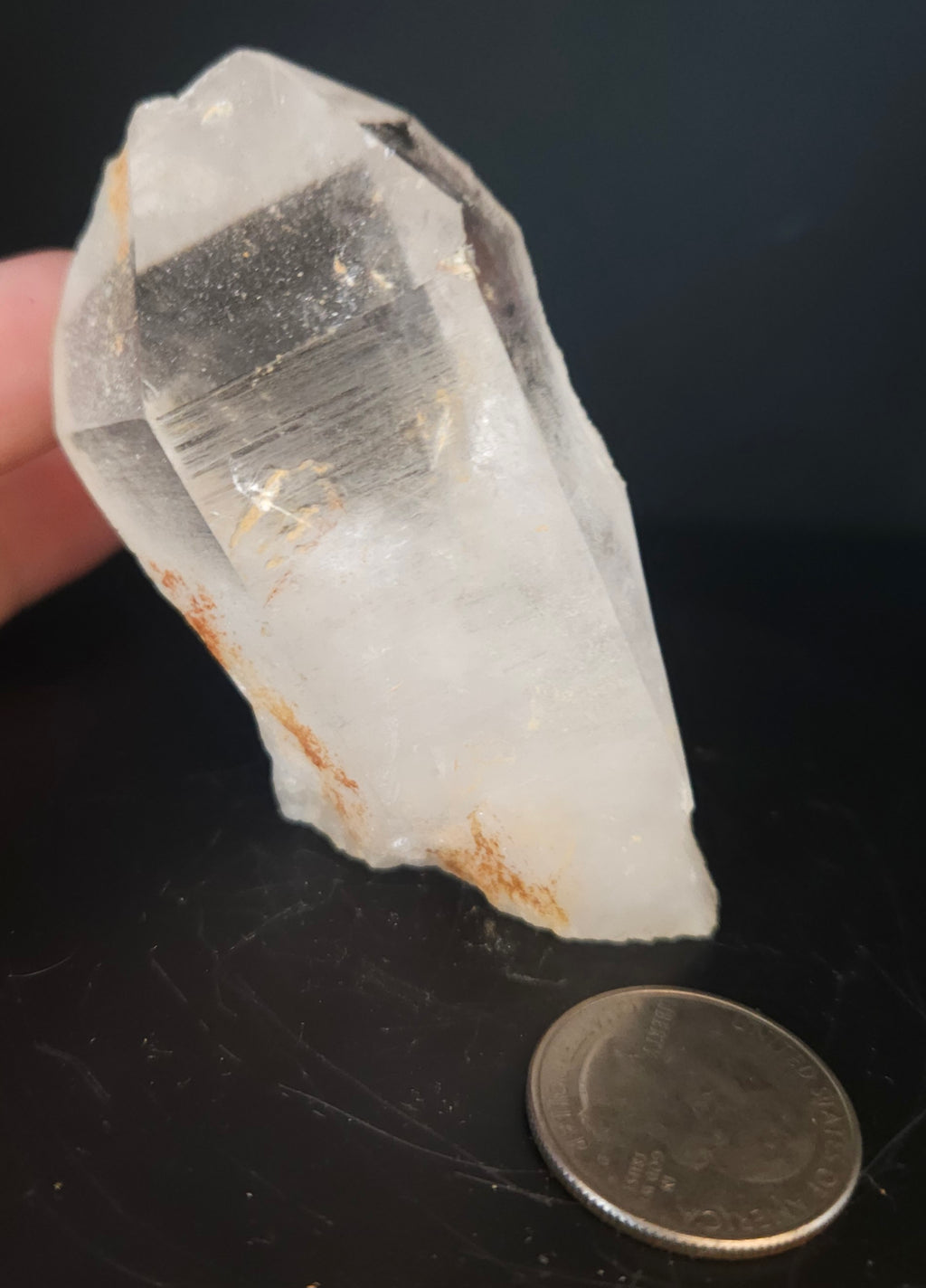 Large quartz crystal point