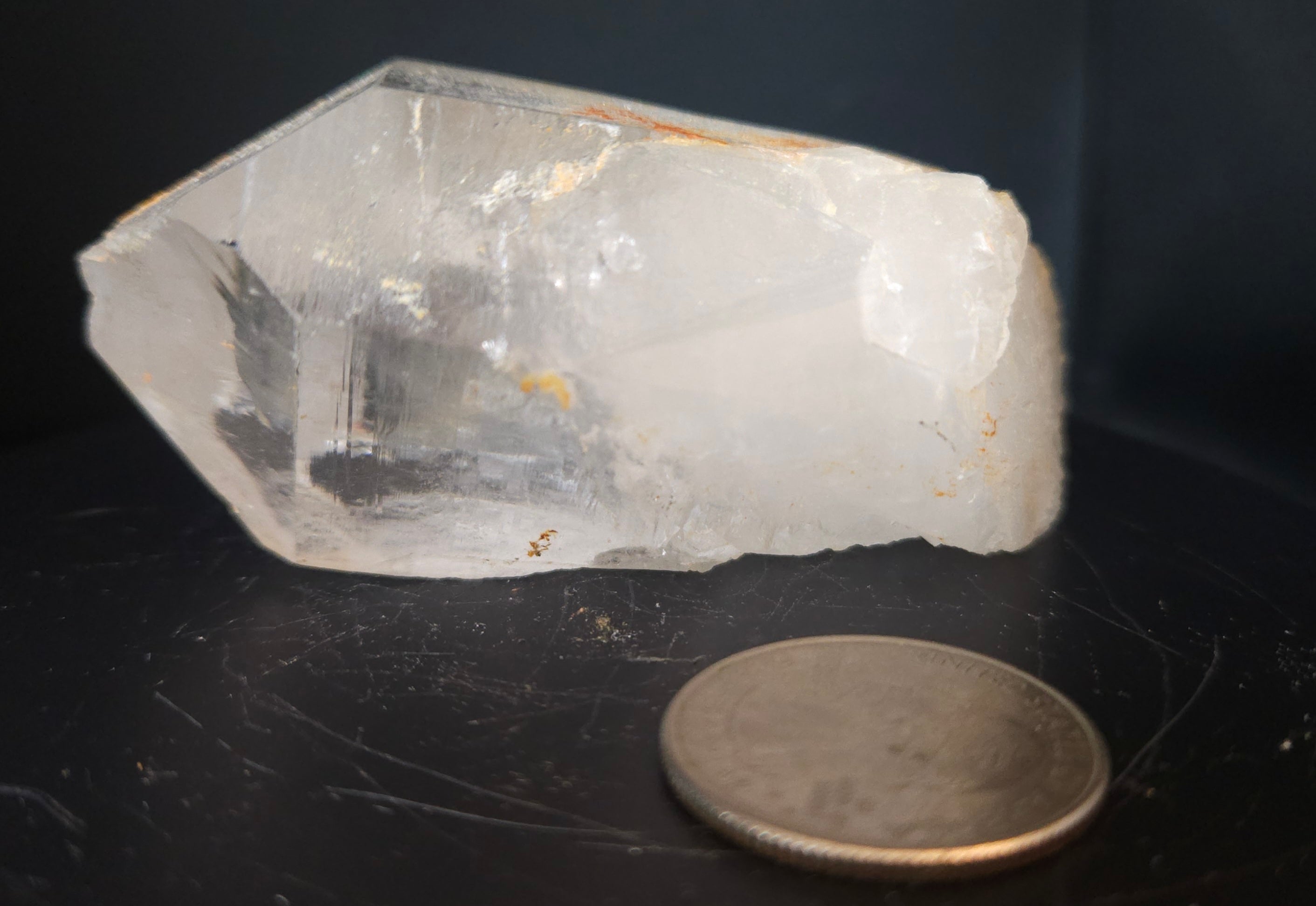 Large quartz crystal point