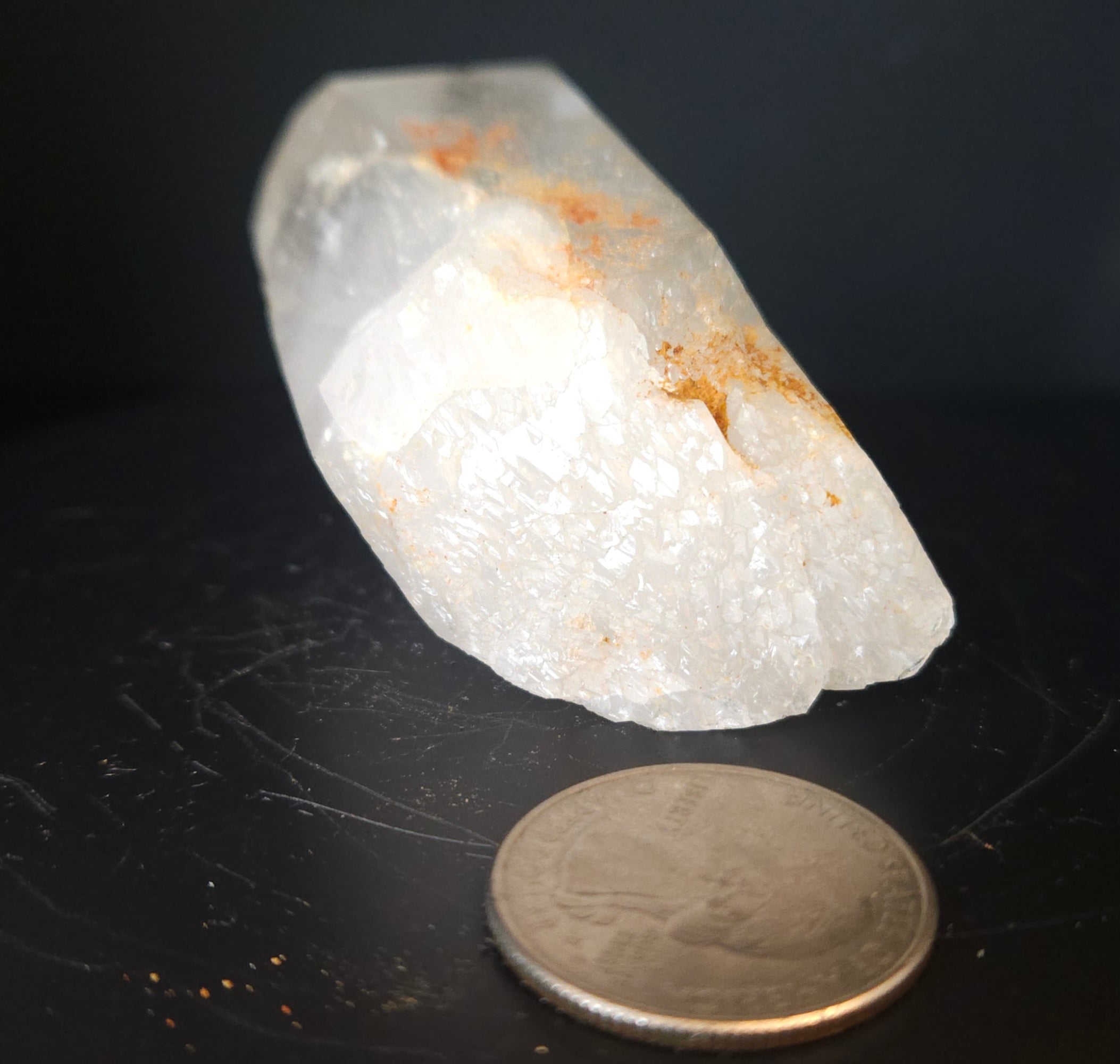Large quartz crystal point
