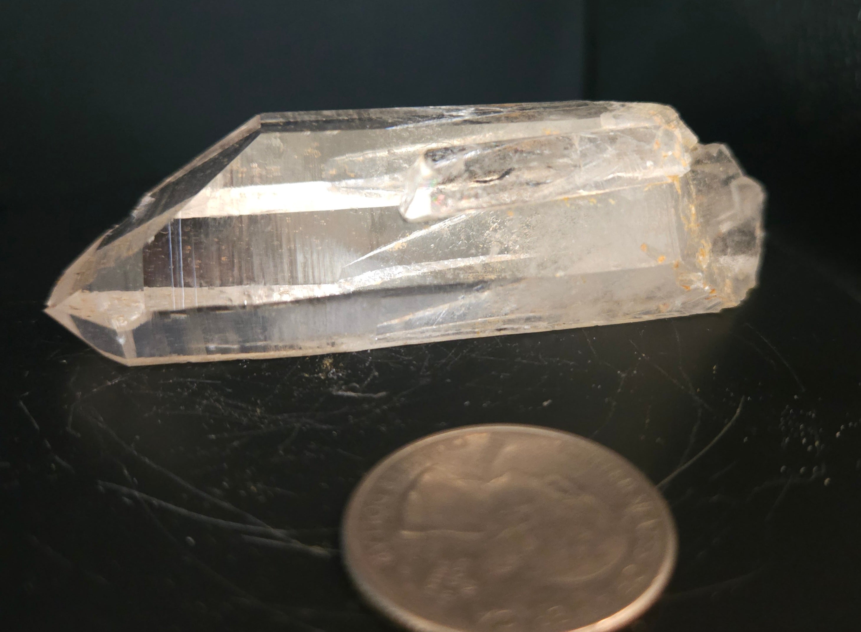 Large quartz crystal point