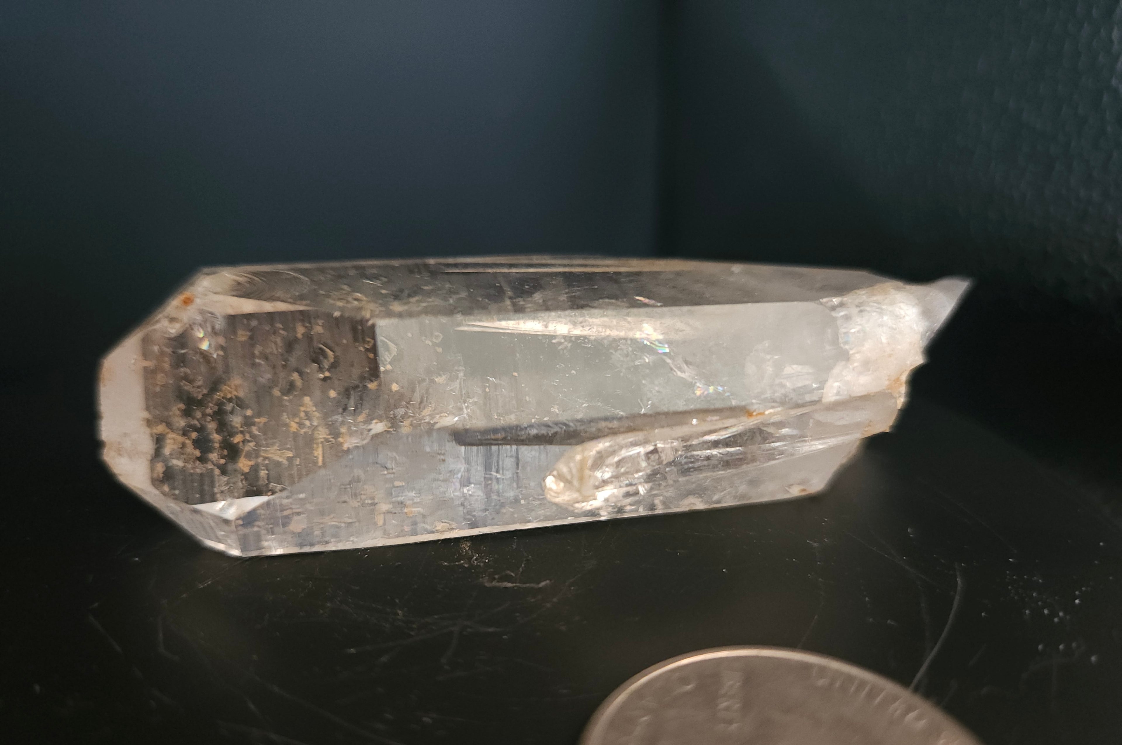 Large quartz crystal point