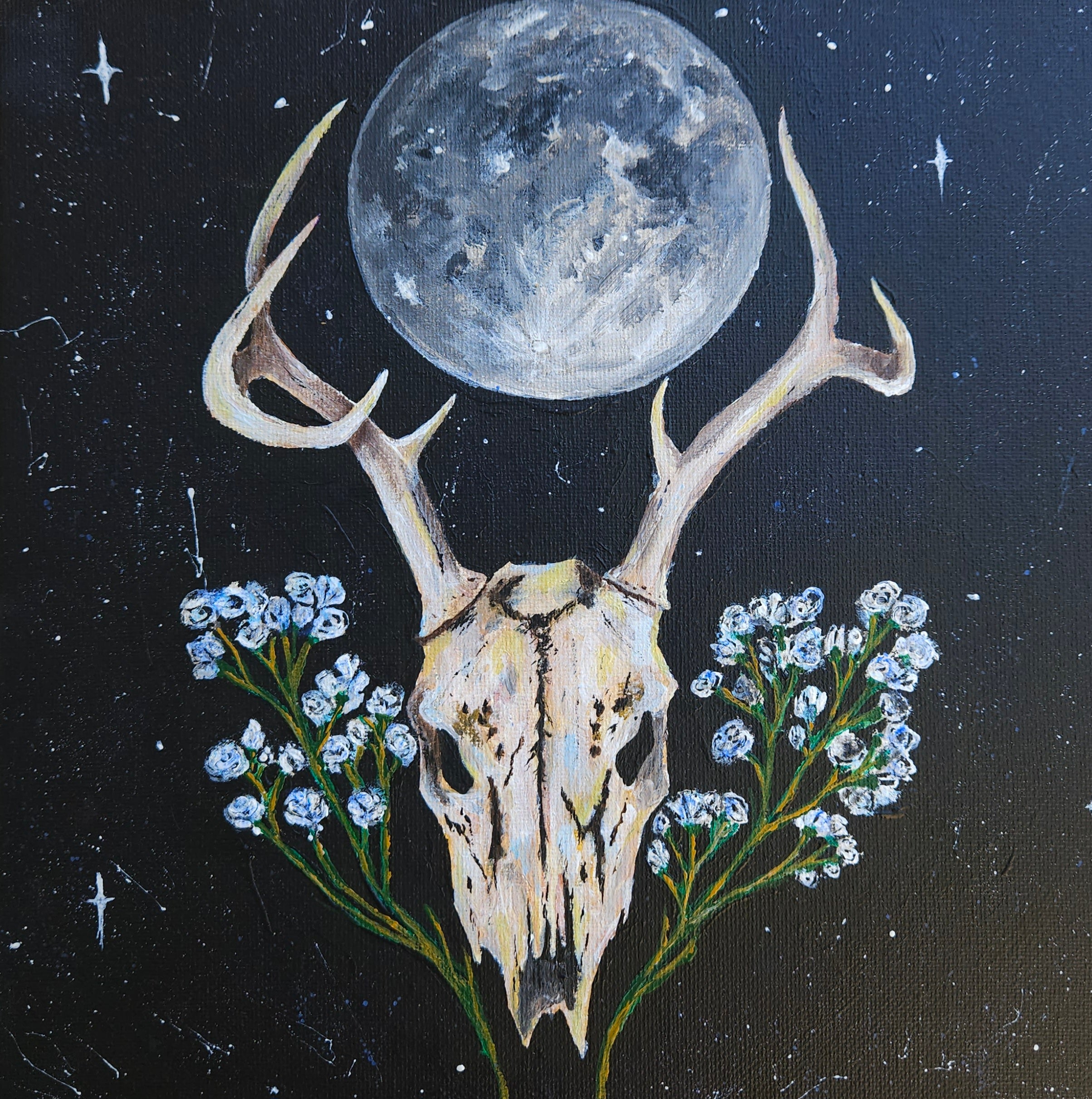 Fine Art Print by Rio Staggs - Death and Baby's Breath - 5"x5"