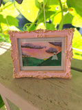 Spooky Sunset - Original, Signed Watercolor 1.5"x2" in a 2"x3" magnetic frame