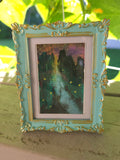 Fairies - Original, Signed Watercolor 1.5"x2" in a 2"x3" magnetic frame