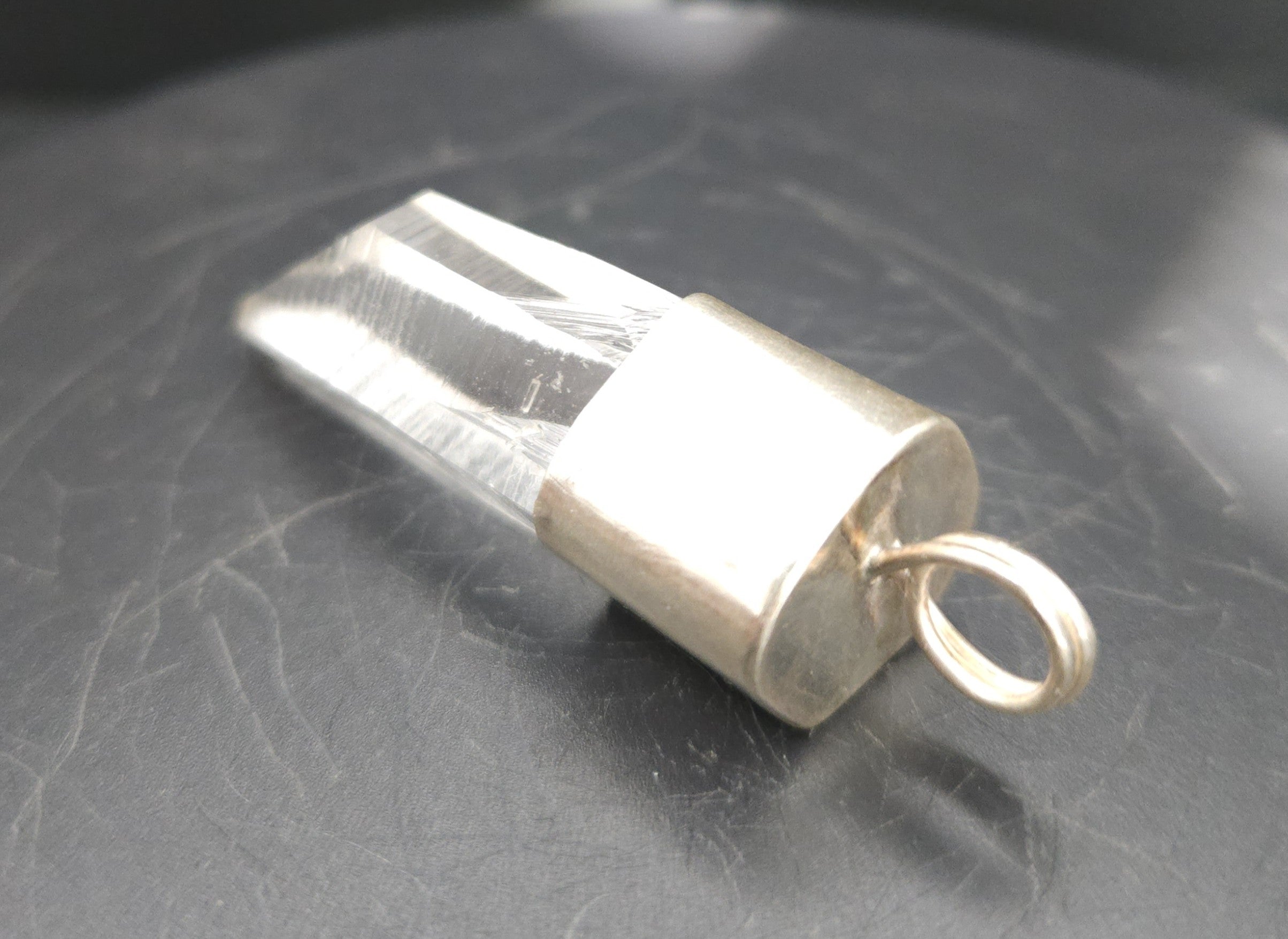 Handmade Sterling Silver Quartz Crystal Pendant