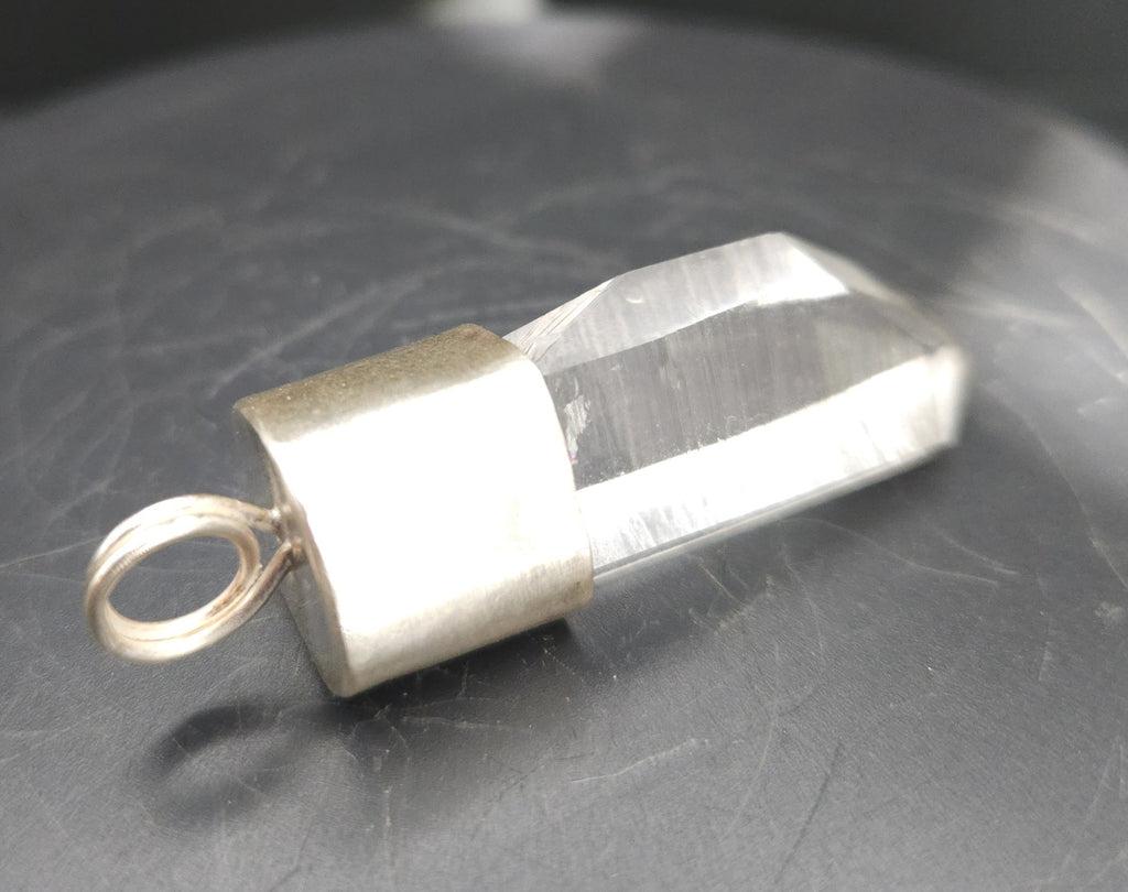 Handmade Sterling Silver Quartz Crystal Pendant