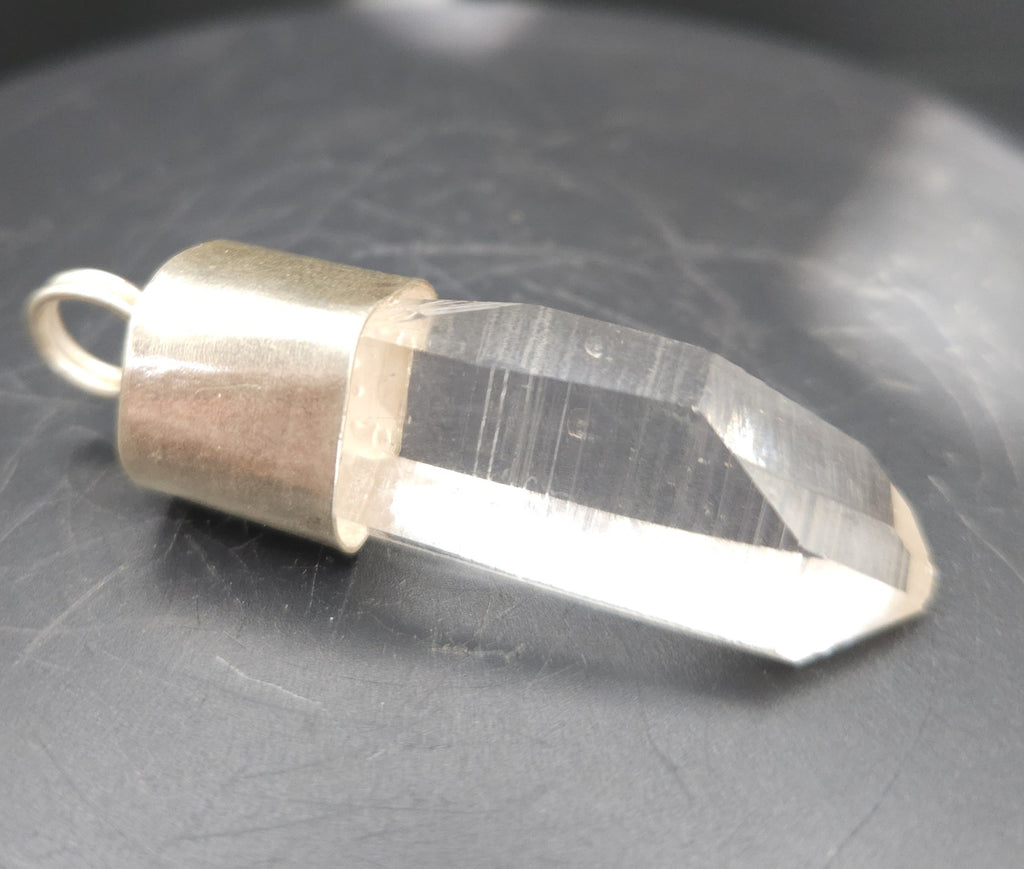 Handmade Sterling Silver Quartz Crystal Pendant