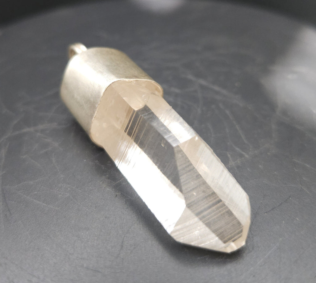 Handmade Sterling Silver Quartz Crystal Pendant