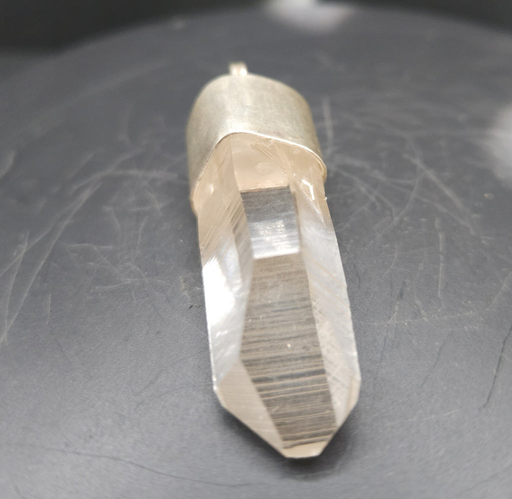 Handmade Sterling Silver Quartz Crystal Pendant