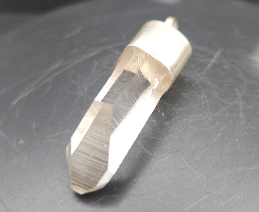 Handmade Sterling Silver Quartz Crystal Pendant