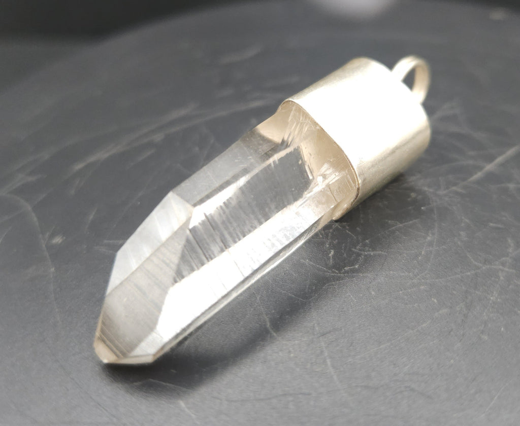 Handmade Sterling Silver Quartz Crystal Pendant
