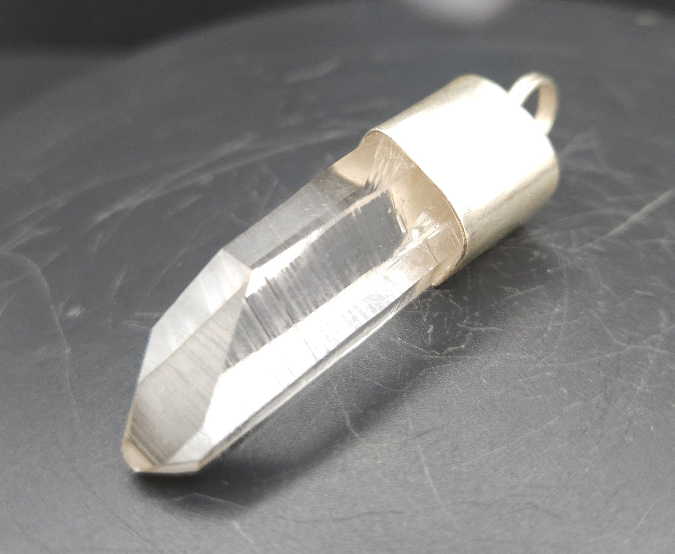Handmade Sterling Silver Quartz Crystal Pendant