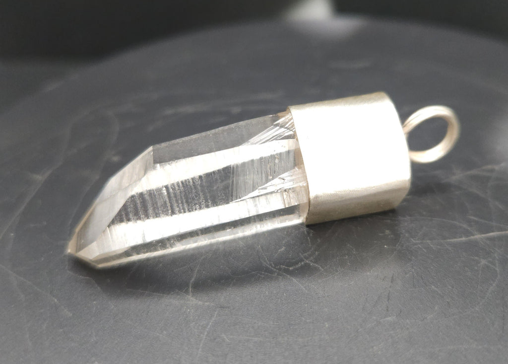Handmade Sterling Silver Quartz Crystal Pendant