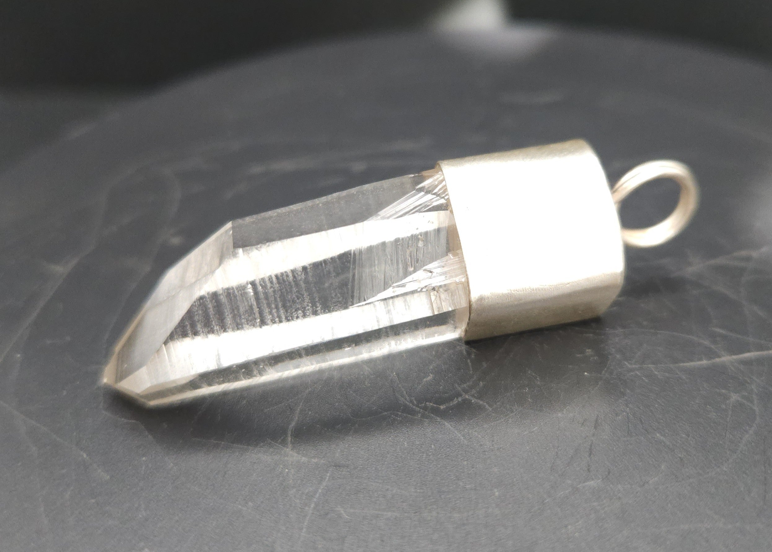 Handmade Sterling Silver Quartz Crystal Pendant