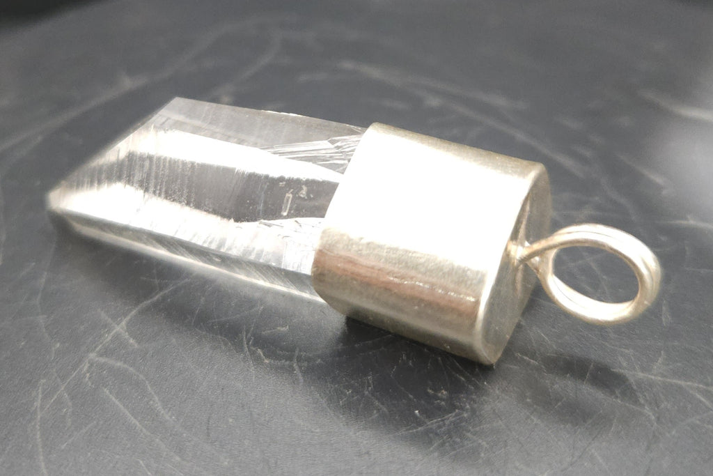 Handmade Sterling Silver Quartz Crystal Pendant