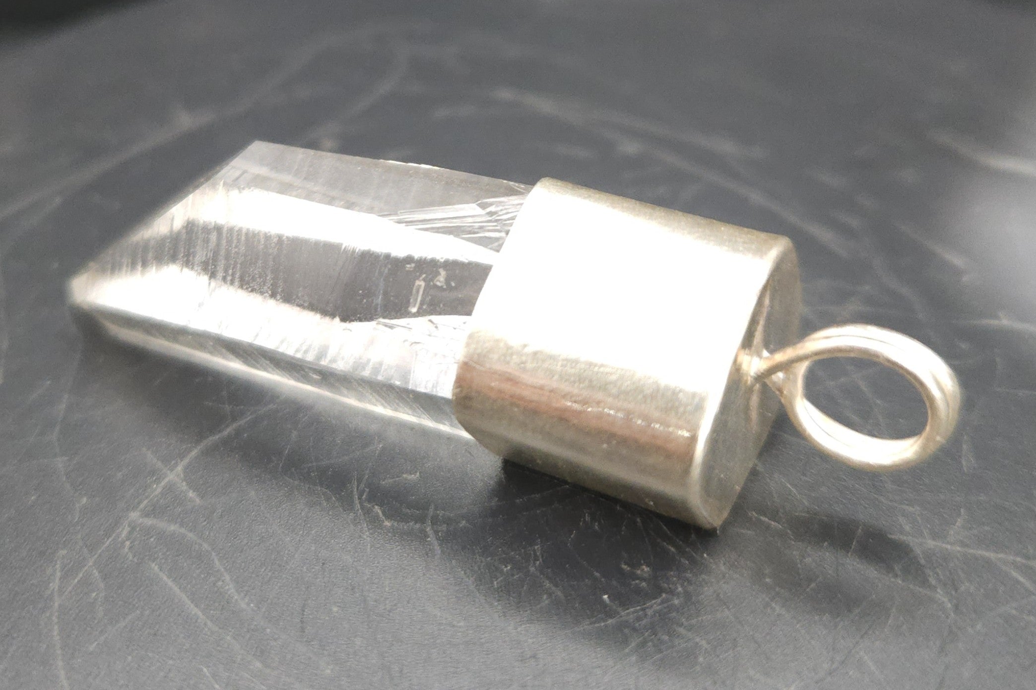 Handmade Sterling Silver Quartz Crystal Pendant