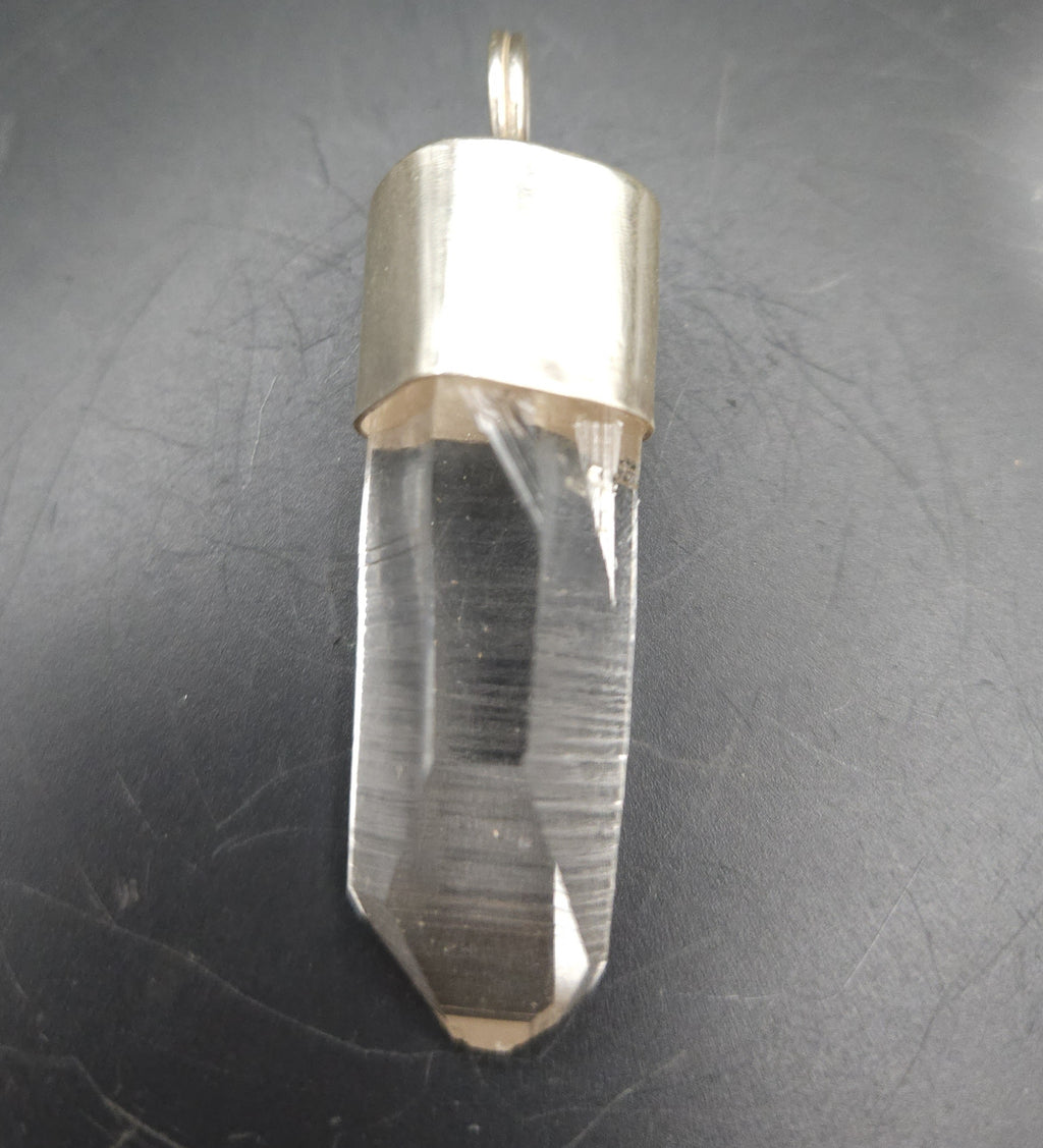 Handmade Sterling Silver Quartz Crystal Pendant