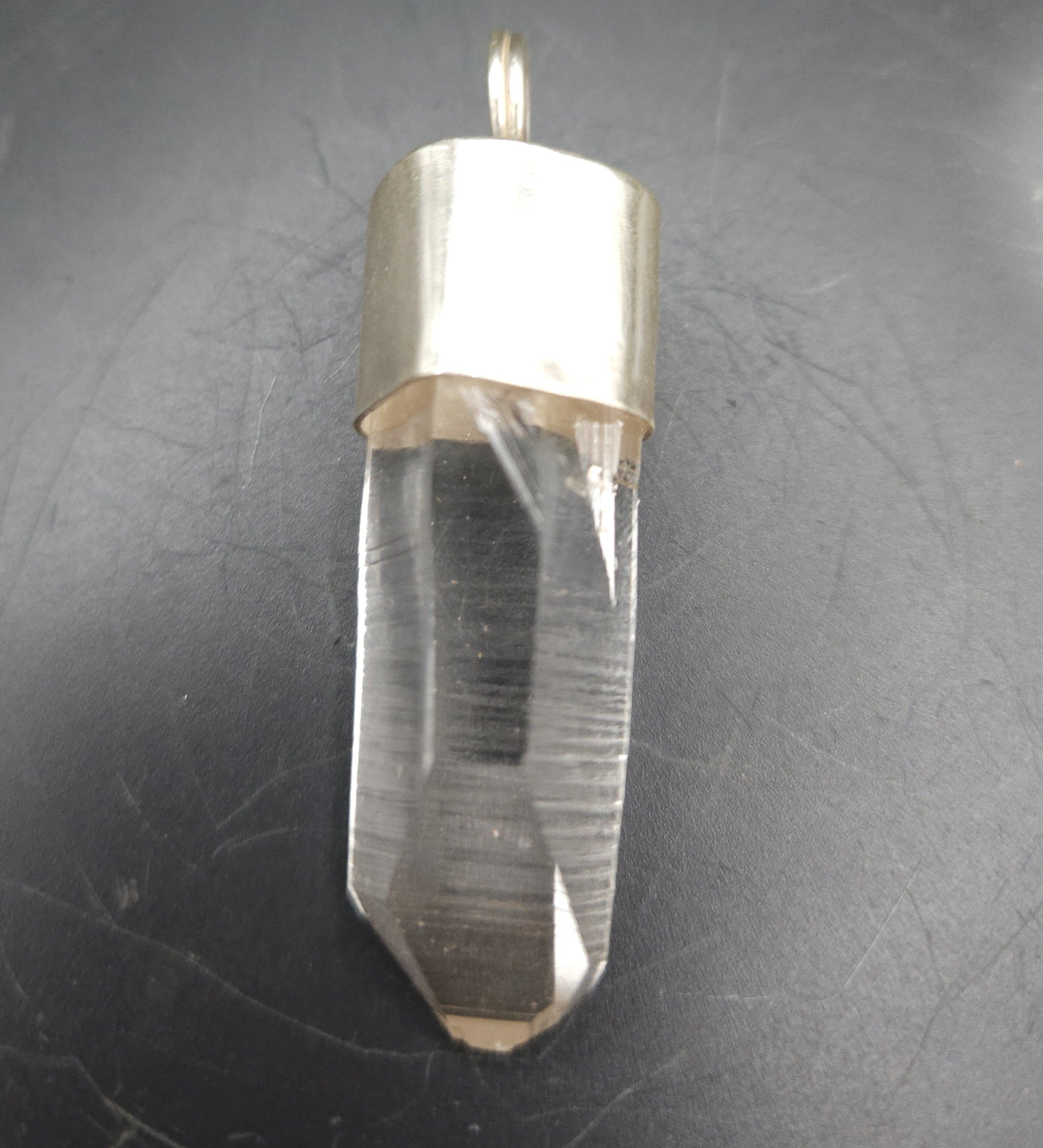 Handmade Sterling Silver Quartz Crystal Pendant
