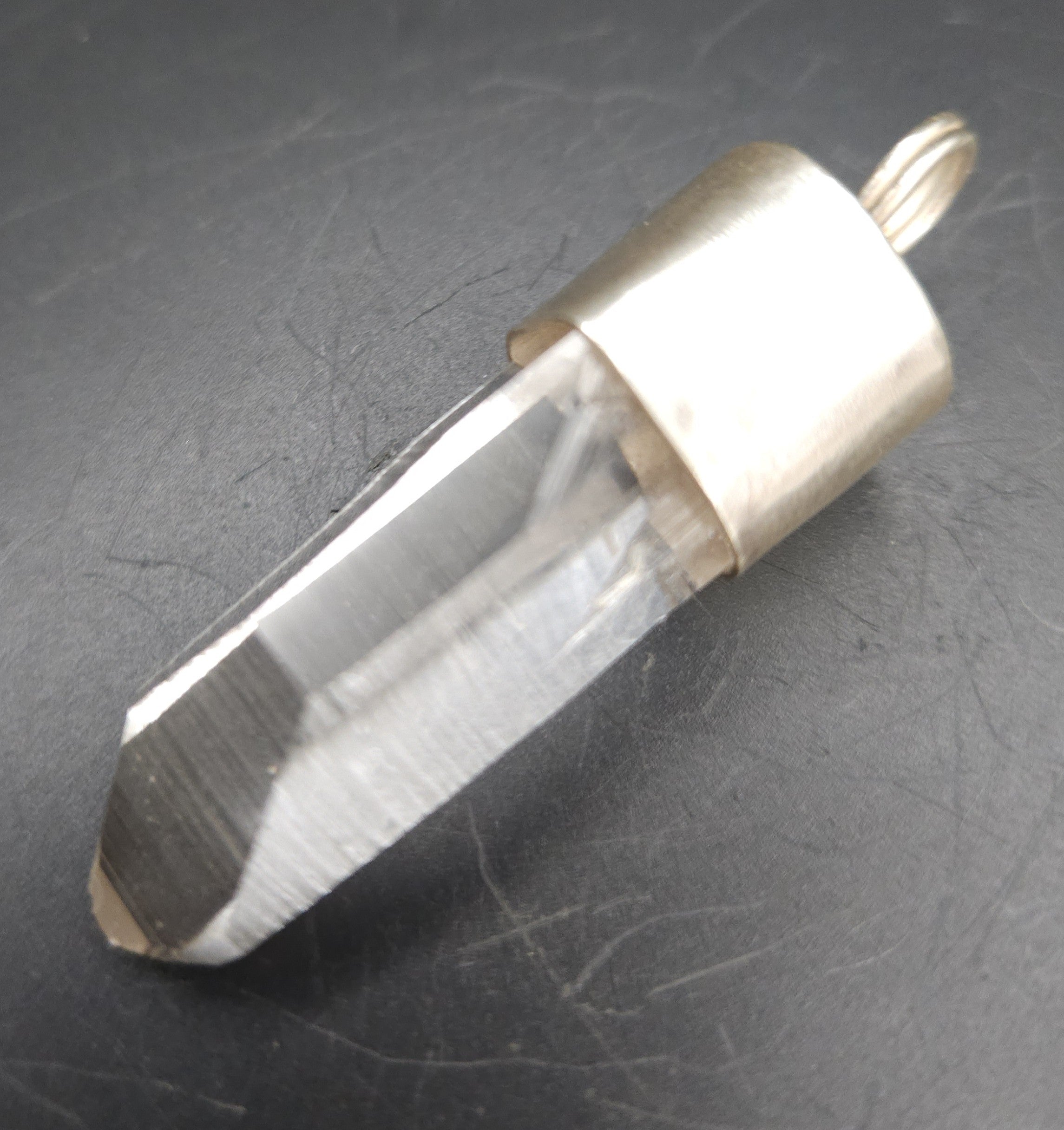 Handmade Sterling Silver Quartz Crystal Pendant