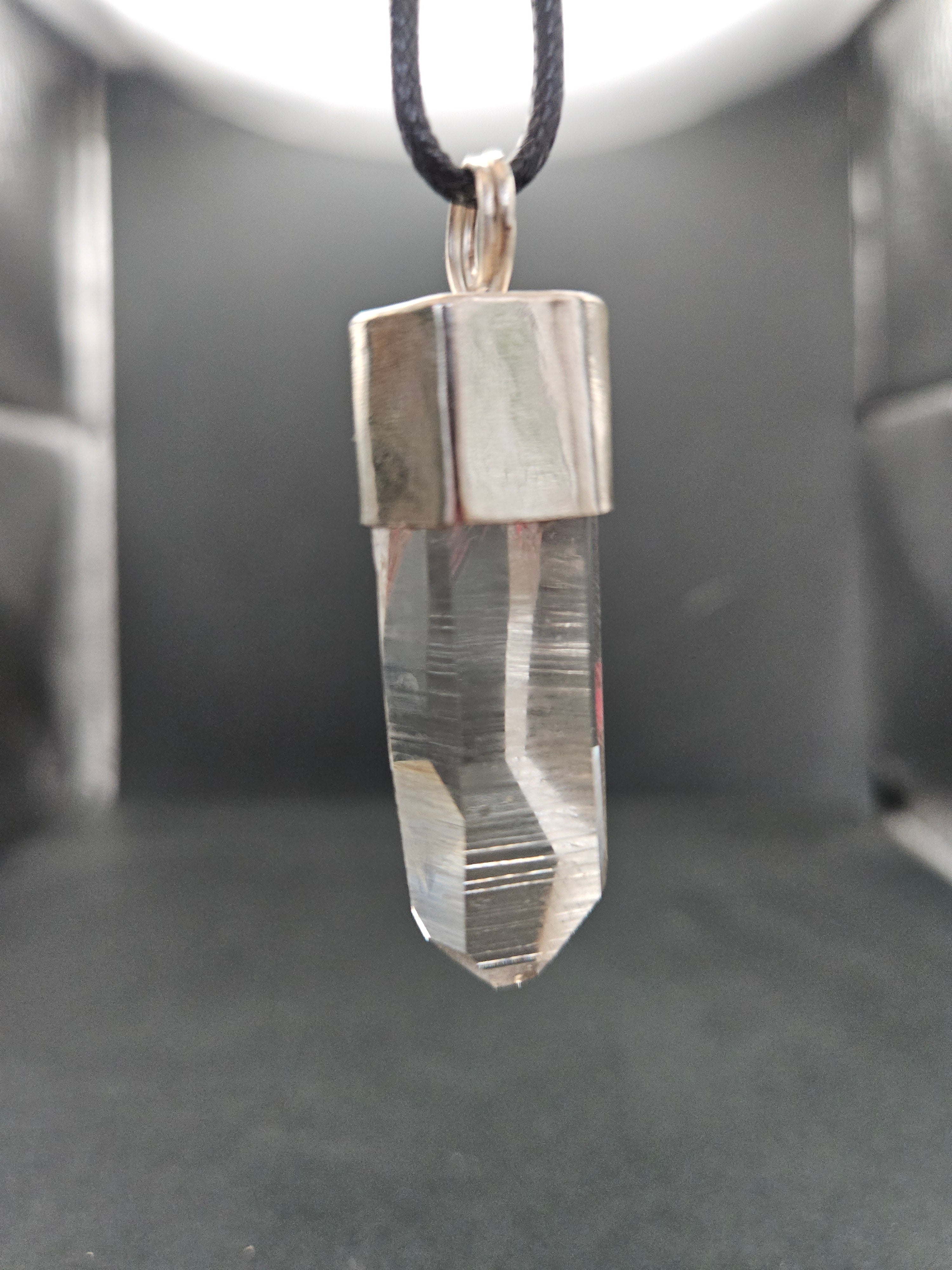 Handmade Sterling Silver Quartz Crystal Pendant
