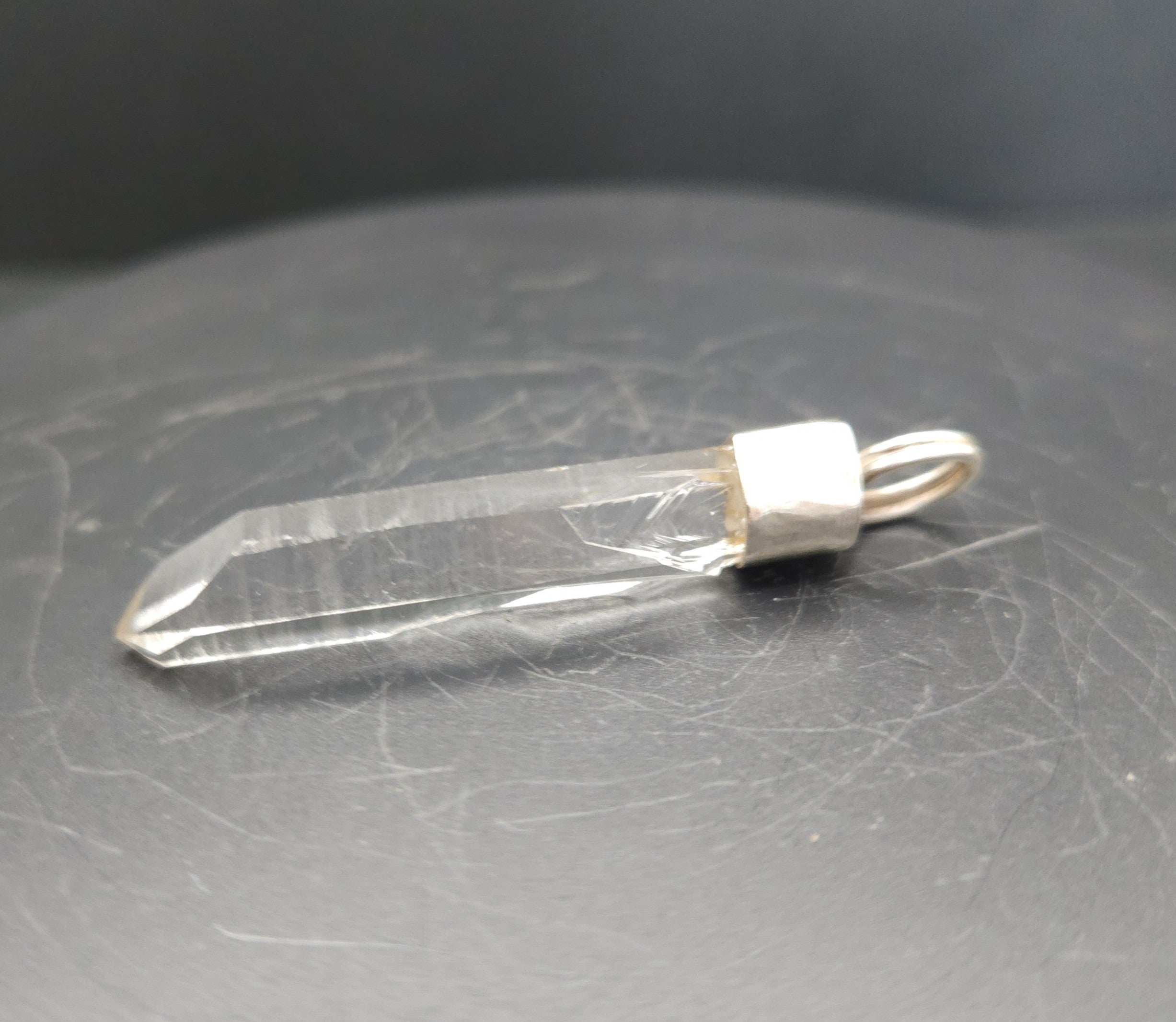 Handmade Sterling Silver Quartz Crystal Pendant