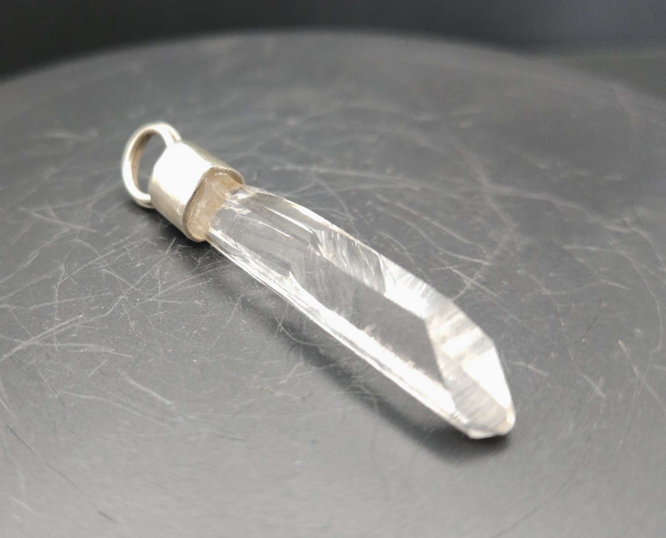 Handmade Sterling Silver Quartz Crystal Pendant
