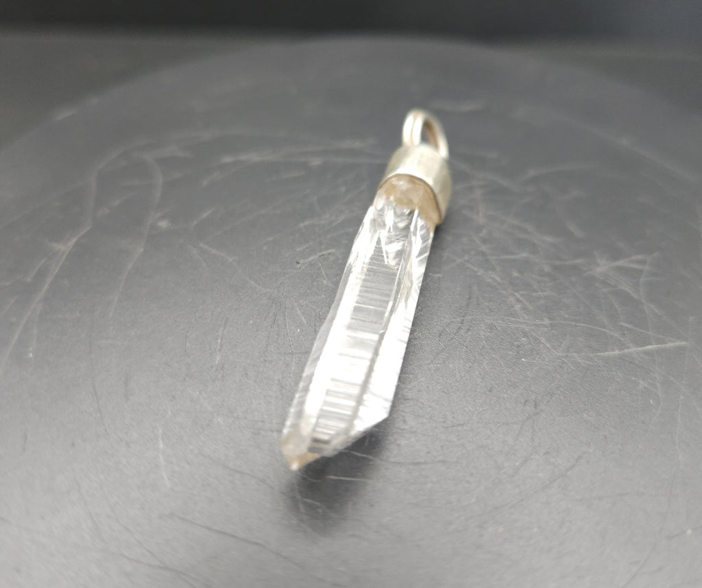 Handmade Sterling Silver Quartz Crystal Pendant