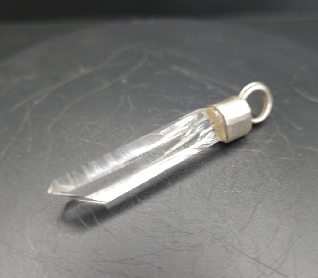 Handmade Sterling Silver Quartz Crystal Pendant
