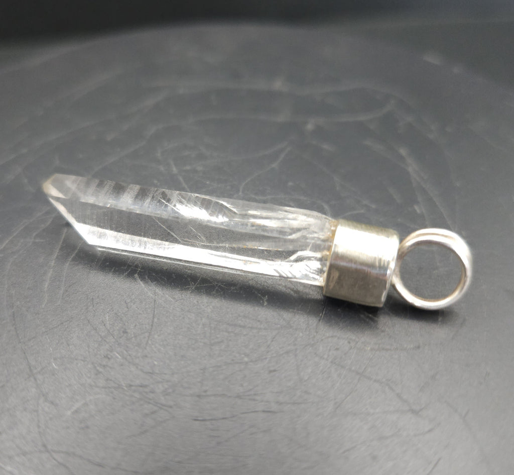 Handmade Sterling Silver Quartz Crystal Pendant
