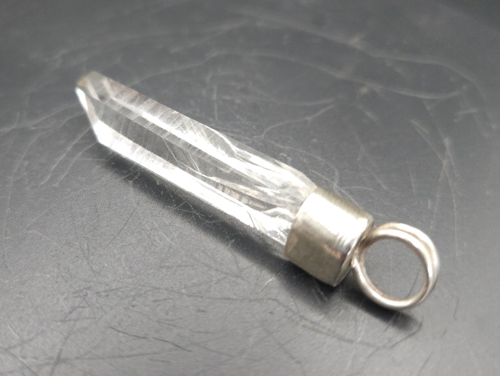 Handmade Sterling Silver Quartz Crystal Pendant