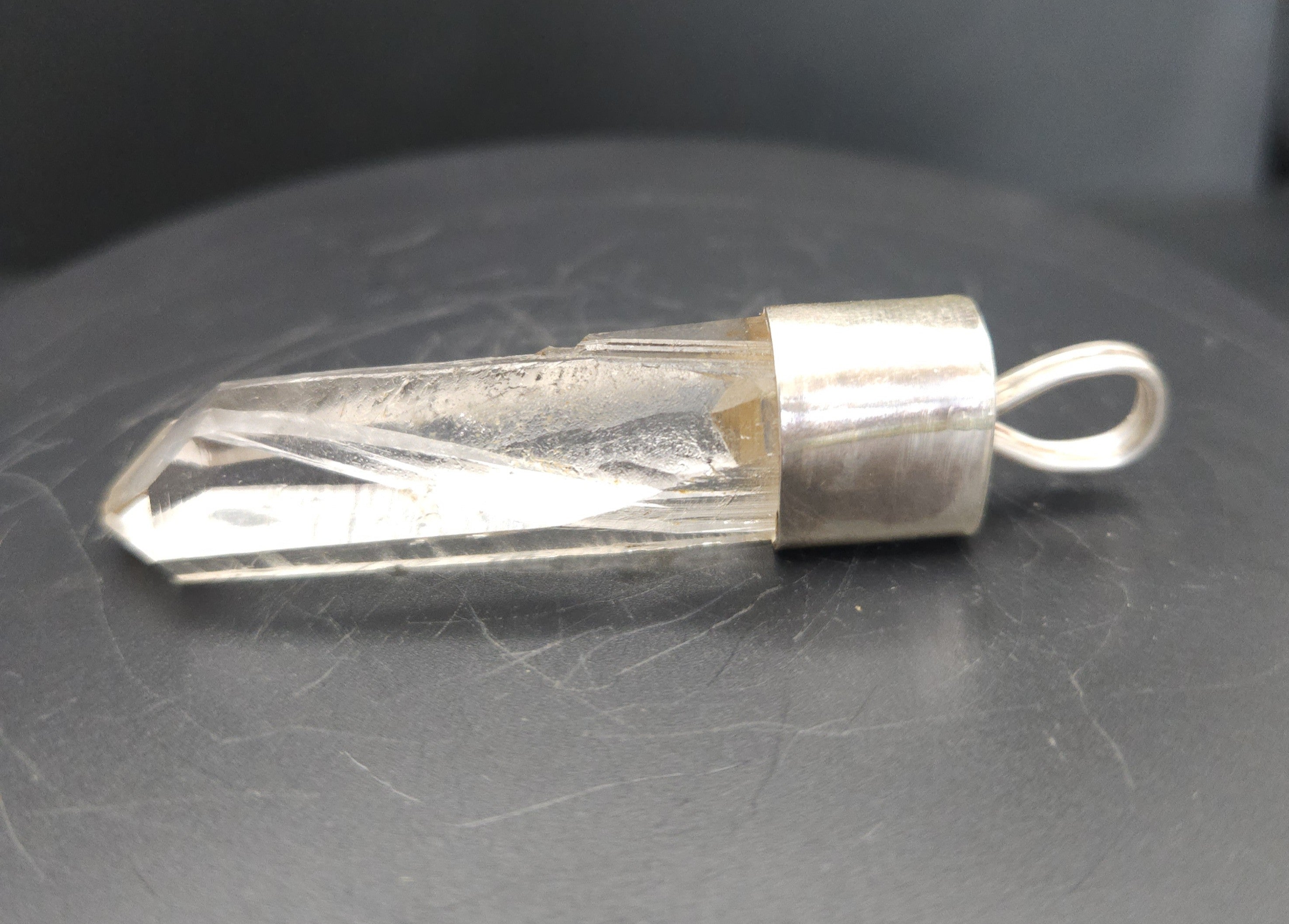 Handmade Sterling Silver Quartz Crystal Pendant