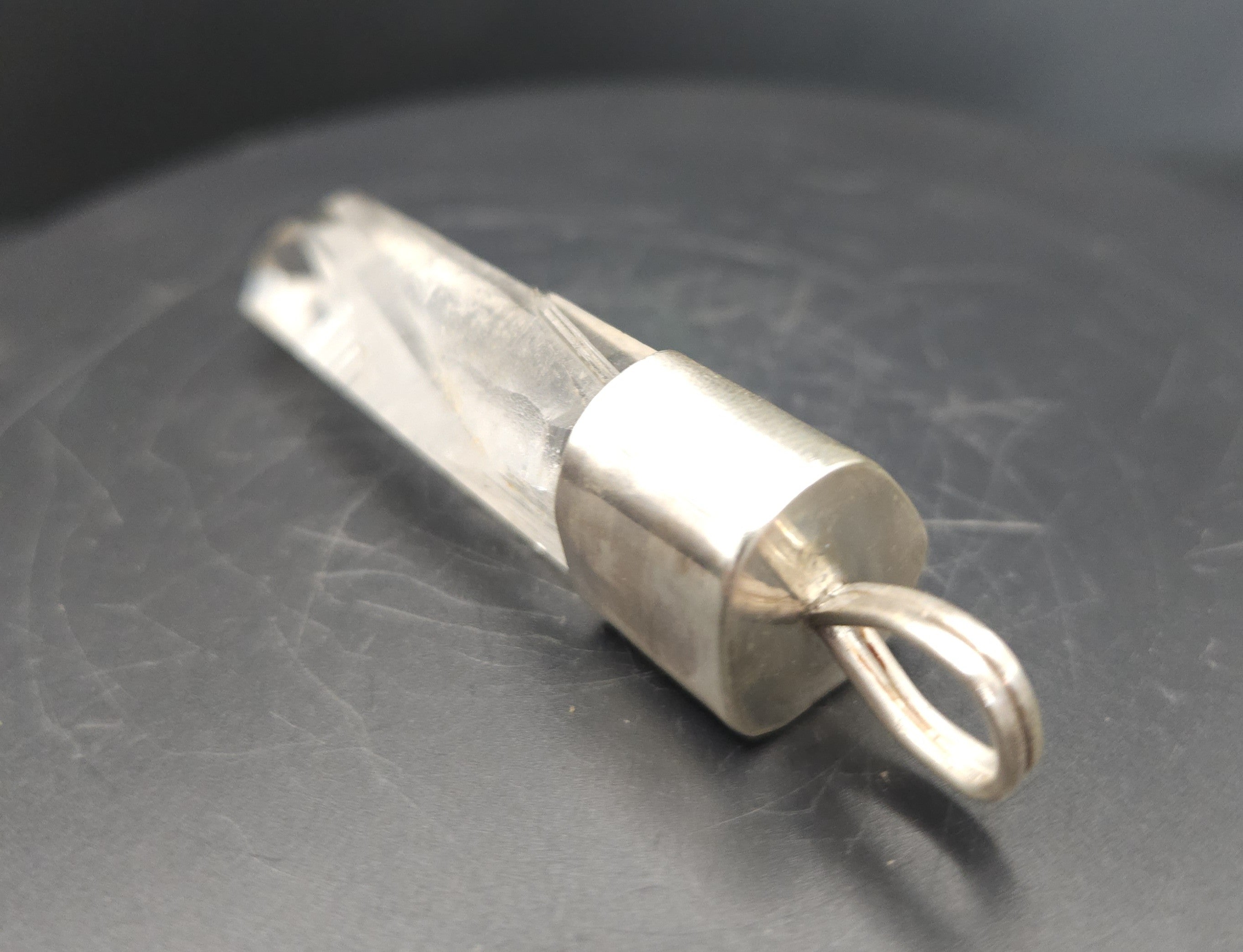 Handmade Sterling Silver Quartz Crystal Pendant