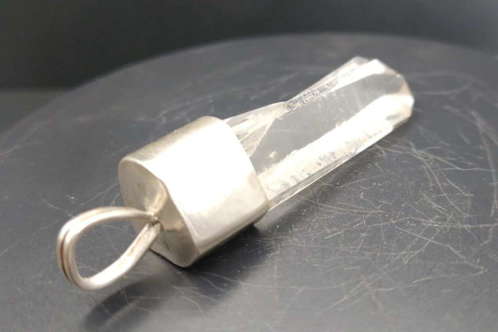 Handmade Sterling Silver Quartz Crystal Pendant
