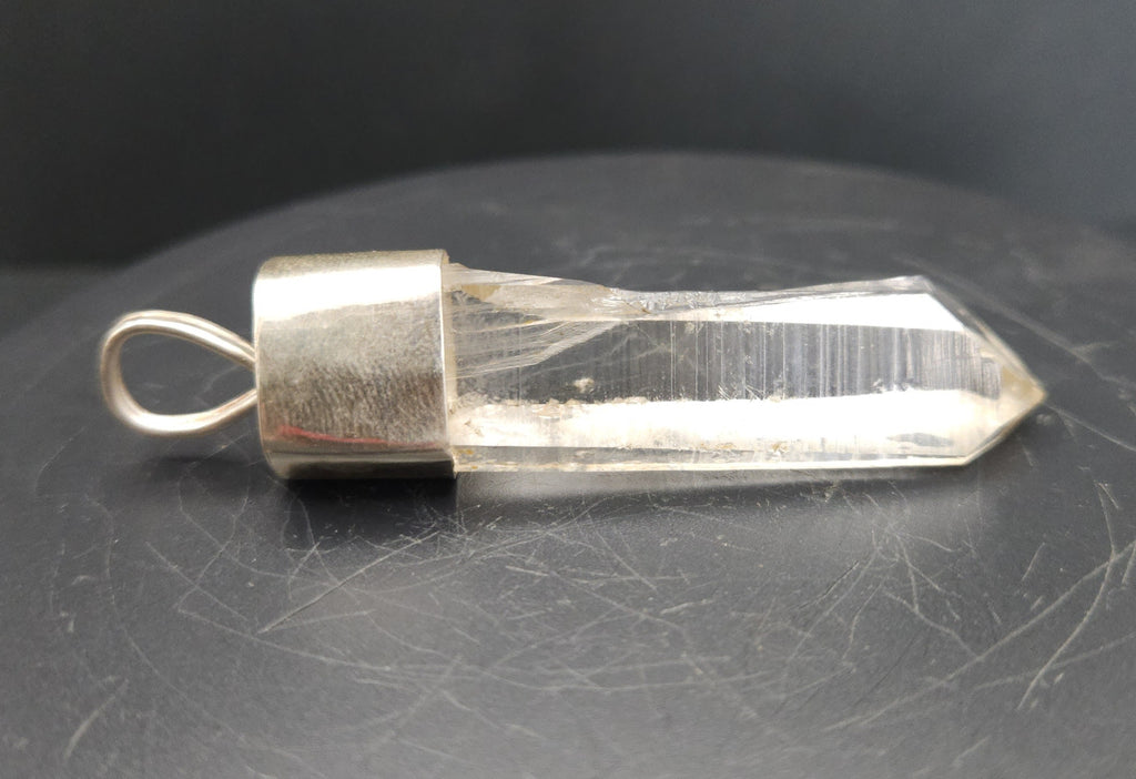 Handmade Sterling Silver Quartz Crystal Pendant