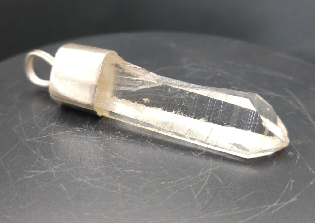 Handmade Sterling Silver Quartz Crystal Pendant
