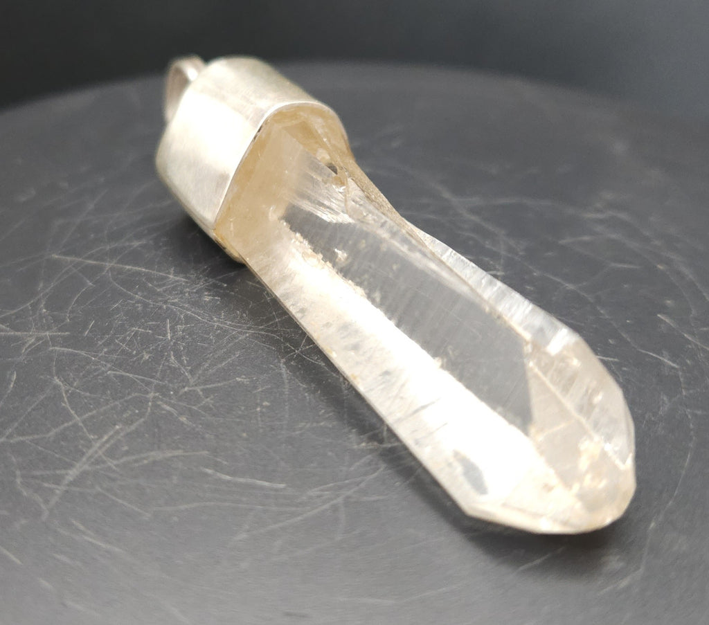 Handmade Sterling Silver Quartz Crystal Pendant