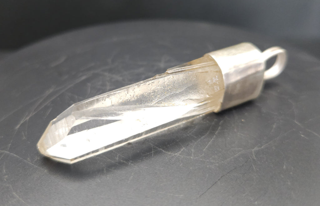 Handmade Sterling Silver Quartz Crystal Pendant