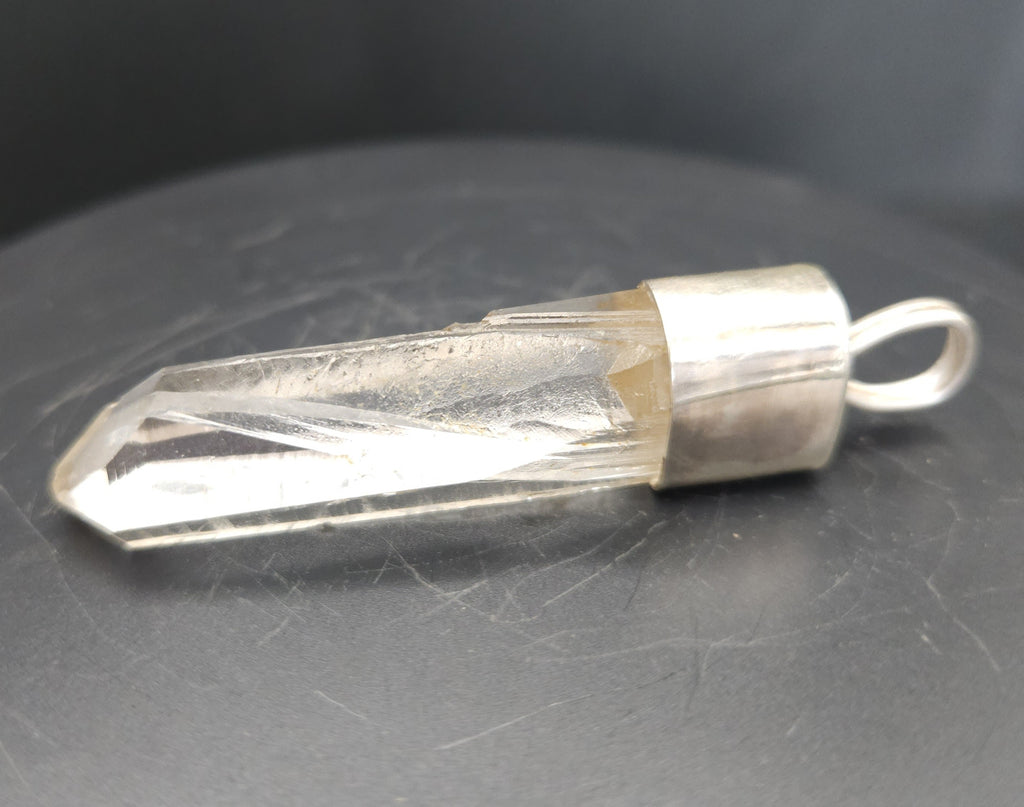 Handmade Sterling Silver Quartz Crystal Pendant