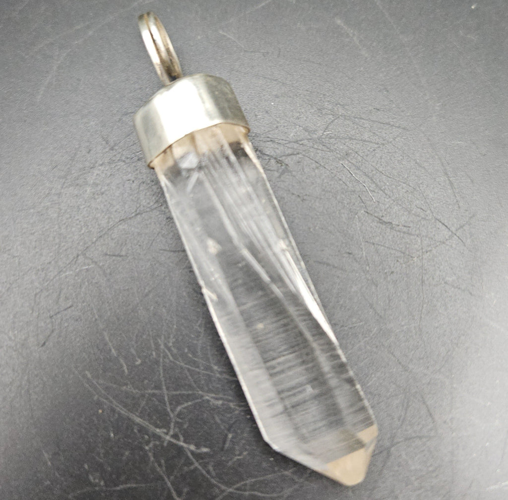Handmade Sterling Silver Quartz Crystal Pendant