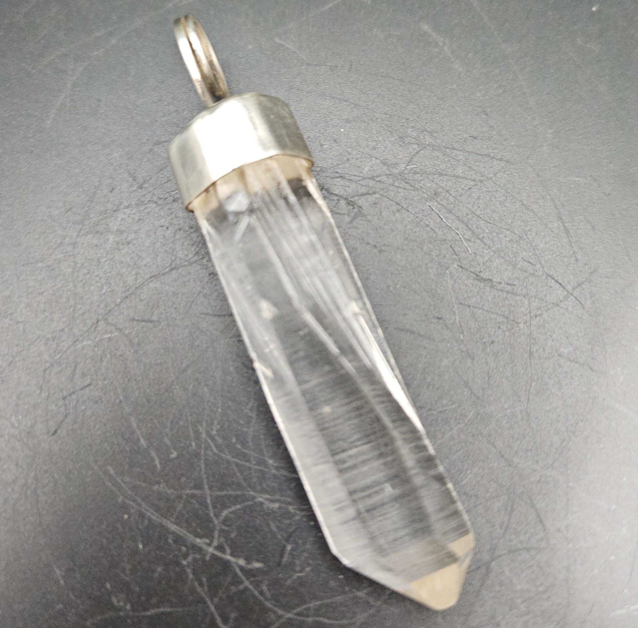 Handmade Sterling Silver Quartz Crystal Pendant