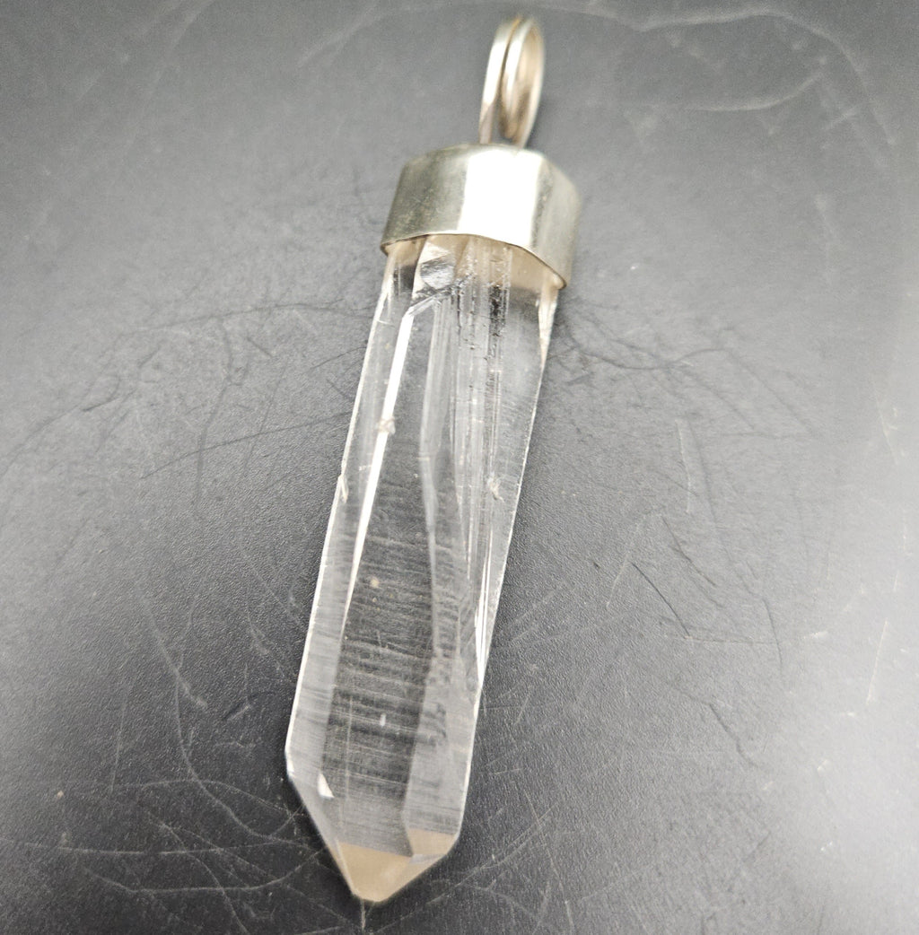 Handmade Sterling Silver Quartz Crystal Pendant