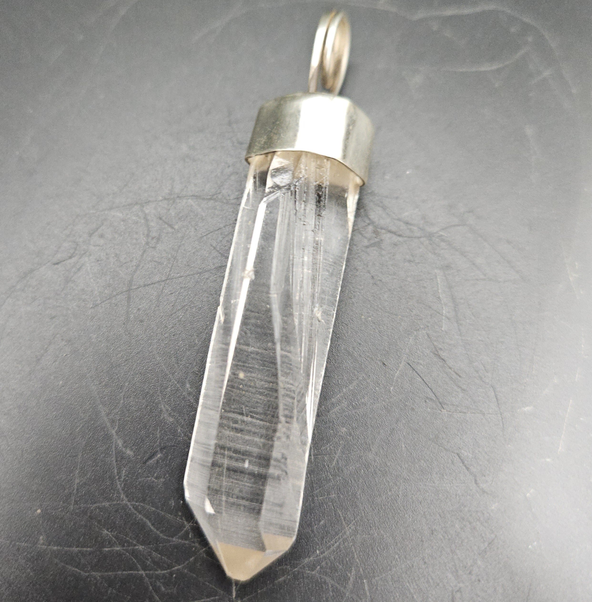 Handmade Sterling Silver Quartz Crystal Pendant