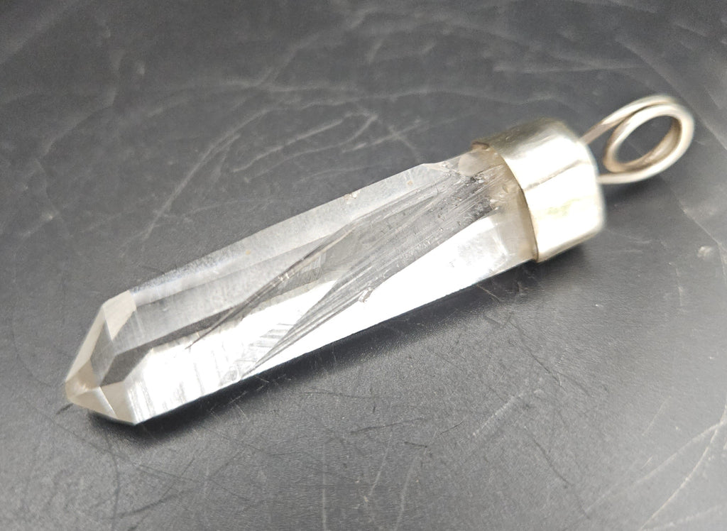 Handmade Sterling Silver Quartz Crystal Pendant