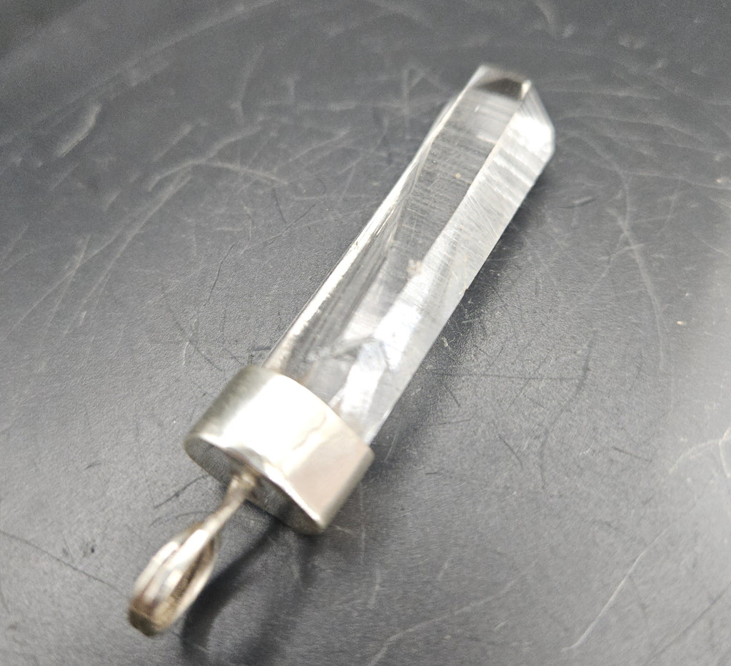 Handmade Sterling Silver Quartz Crystal Pendant