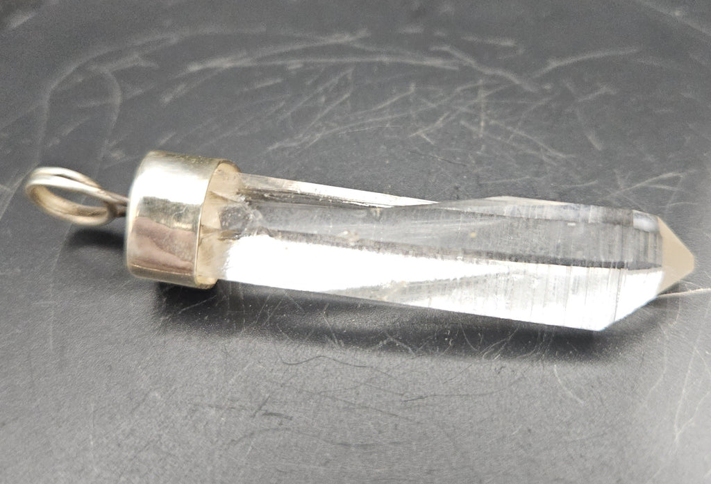 Handmade Sterling Silver Quartz Crystal Pendant