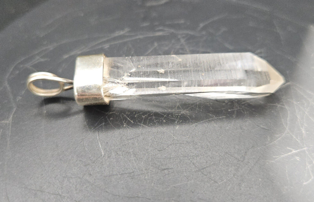 Handmade Sterling Silver Quartz Crystal Pendant