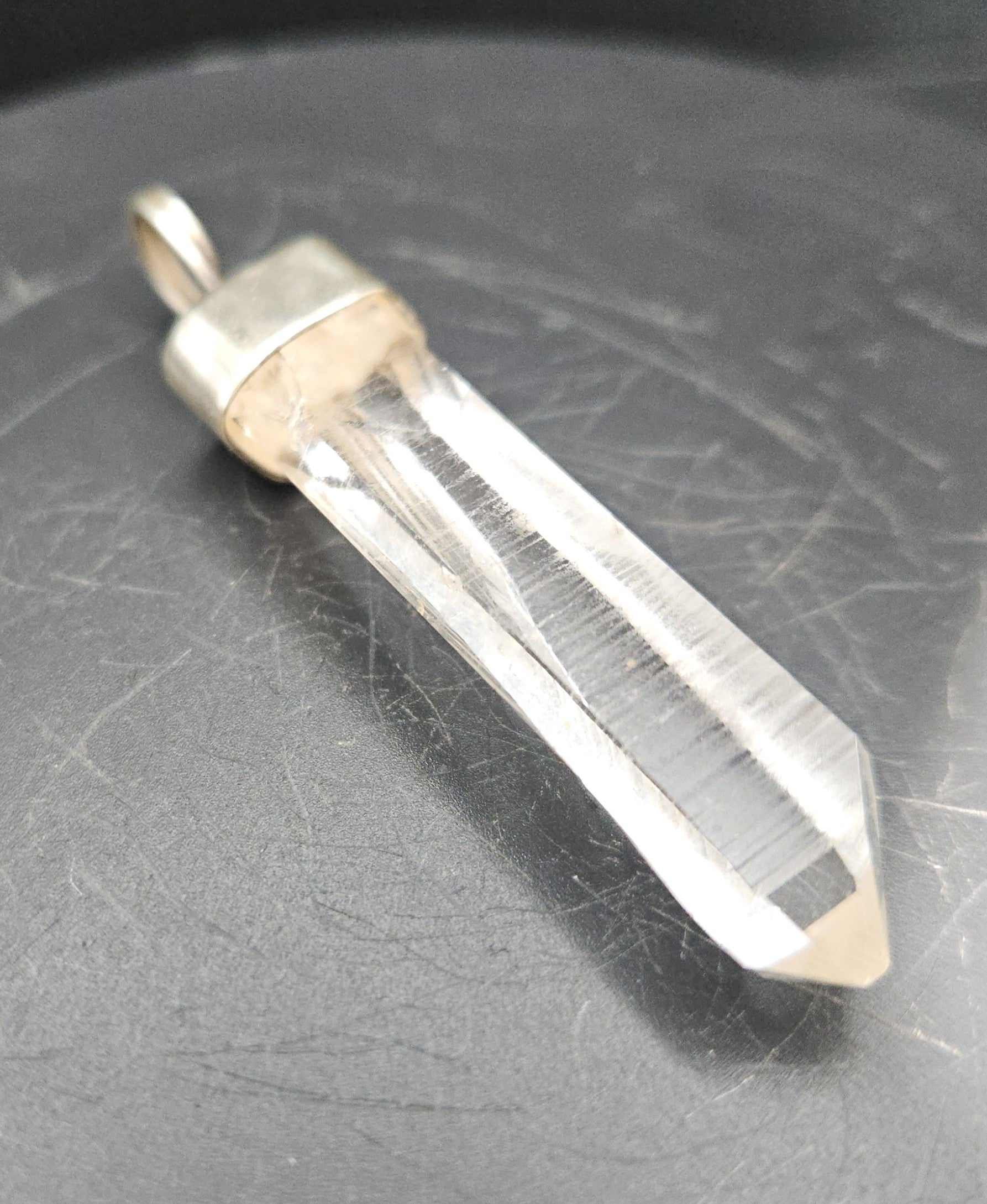 Handmade Sterling Silver Quartz Crystal Pendant